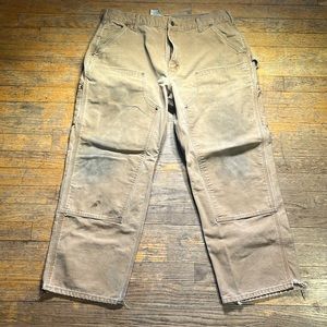 Carhartt 38x30 Double Knee Pants B136 Brown